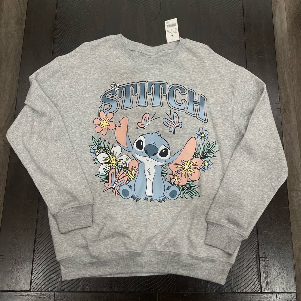 Disney Gray and Blue Stitch Sweatshirt